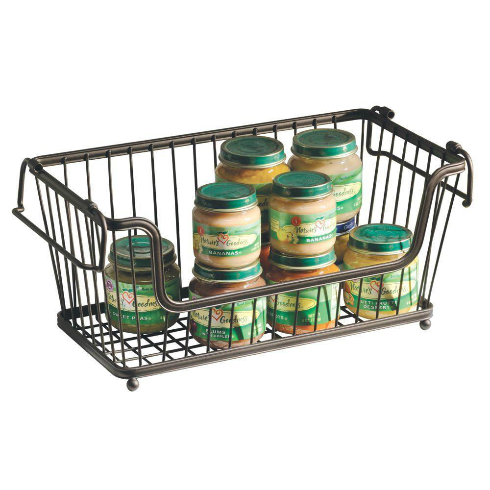 Large Rectangular Stacking Wire Basket, Metal