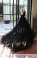 2016 Wedding Dress Black V-neck A-line Floor-length bridal dresses WD1506-004 3