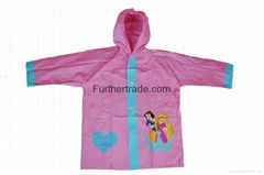 R-1021-1005-4 DISNEY PRINCESS PINK PVC VINYL KIDS BEST RAIN JACKET