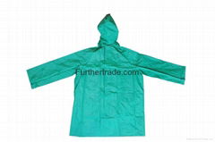 R-1057-1 GREEN AND BLUE REVERSIBLE PVC VINYL RAIN BEST WATERPROOF JACKET