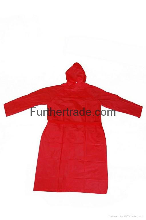 R-1056 RED PVC VINYL LONG RAIN LADIES WATERPROOF JACKETS 2