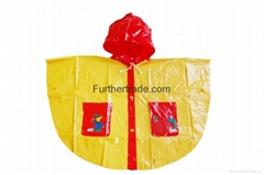 R-1020K-1006 RED AND YELLOW SHINY PVC VINYL GIRLS RAINCOATS