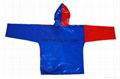 R-1021-1002-2 BLUE AND RED SHINY PVC VINYL KIDS RAIN WEATHERPROOF JACKET 2