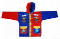 R-1021-1002-2 BLUE AND RED SHINY PVC VINYL KIDS RAIN WEATHERPROOF JACKET 1