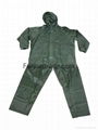 R-0910-6 GREEN POLYESTER NYLON RAINCOAT FOR MEN