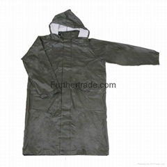 R-24017 GREEN PU LONG RAIN MENS