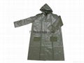 R-1056-9 GREEN HEAVY DUTY PVC VINYL LONG RAIN JACKETS FOR MEN