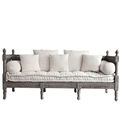 American birch sofa European solid wood sofa leather sleeper sofa 1