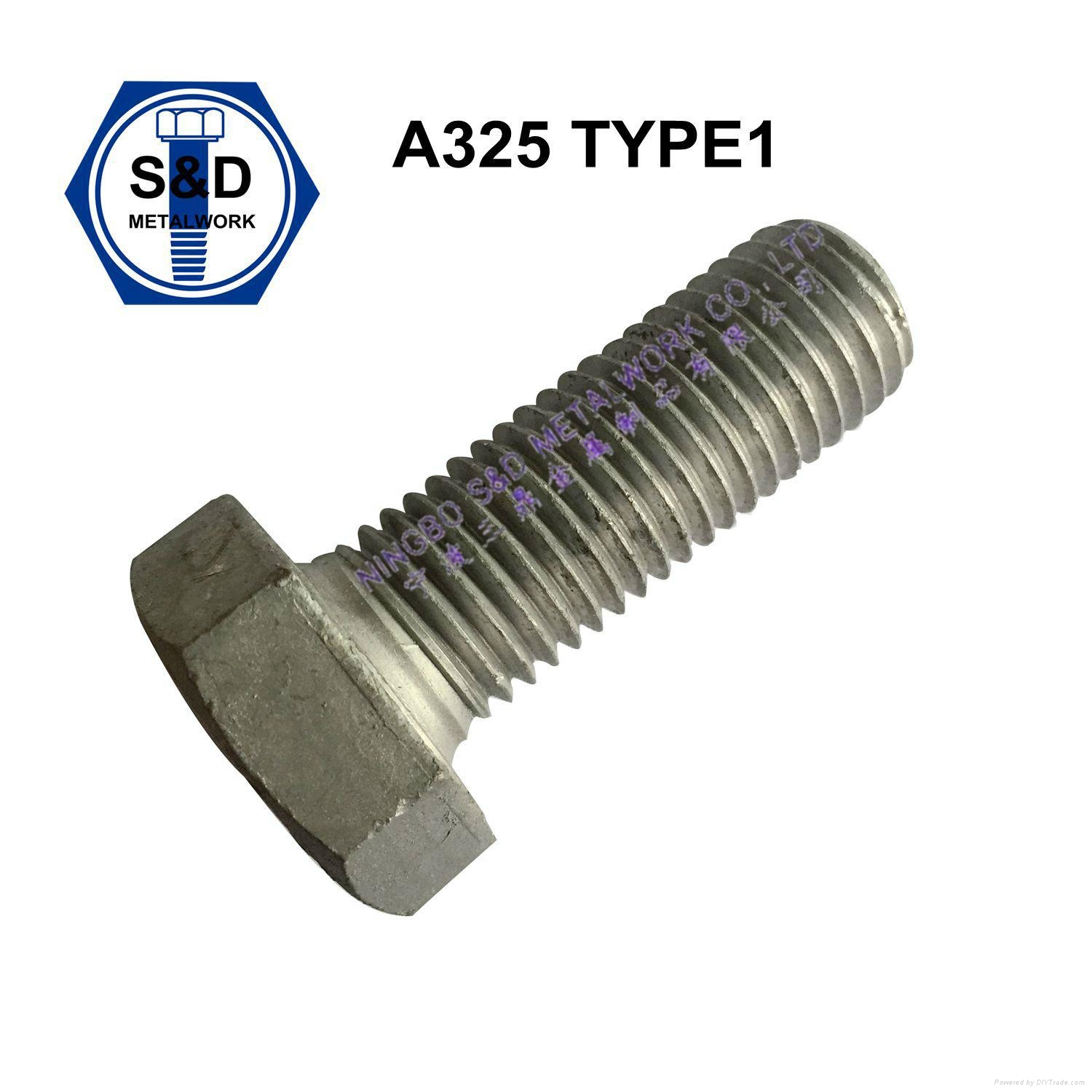 ASTM A325M 8S Heavy Hex Structural Bolts A325 H.D.G. (China