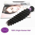 Virgin Human Hair Indian Deep Wave 12-30 inches Remy Hair Extension 1