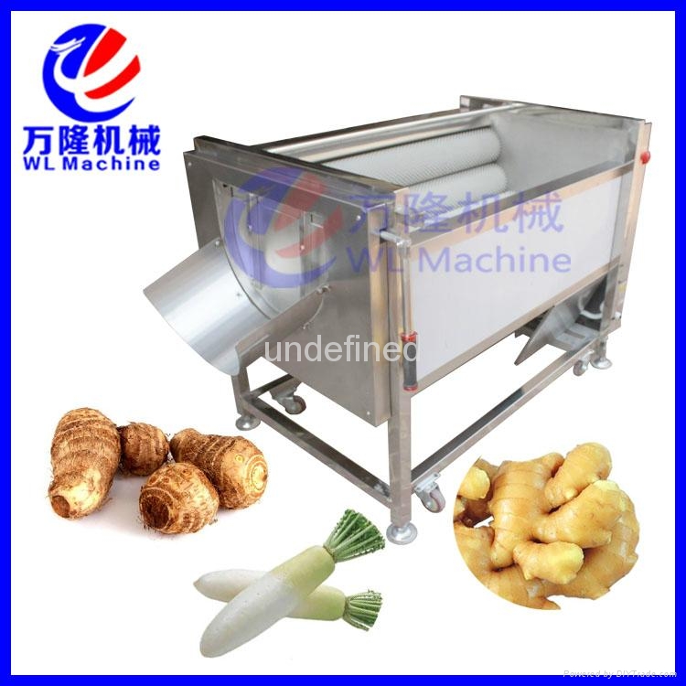 自动土豆萝卜毛刷脱皮清洗机