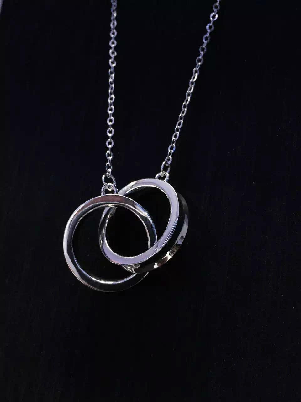 NEFFLY 925 silver Double loop high-grade PENDANT NECKLACE free shipping 2