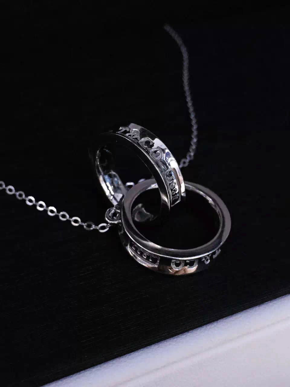 NEFFLY 925 silver Double loop high-grade PENDANT NECKLACE free shipping 3