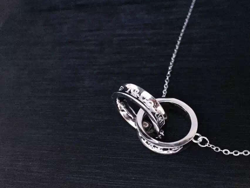 NEFFLY 925 silver Double loop high-grade PENDANT NECKLACE free shipping 4