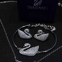 NEFFLY 2016 new arrival white swan 925 silver Charm Bracelet free shipping