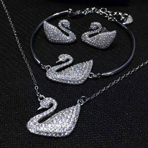 NEFFLY 2016 new arrival white swan 925 silver Charm Bracelet free shipping 2