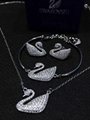 NEFFLY 2016 new arrival white swan 925 silver Charm Bracelet free shipping 3