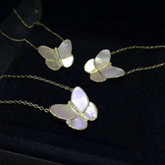 NEFFLY 2016 NEW ARRIVAL FREE SHIPPING 925 silver Clover Butterfly Necklace