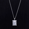 NEFFLY FREE SHIPPING fashion 925 silver Lucky square drill pendant necklace