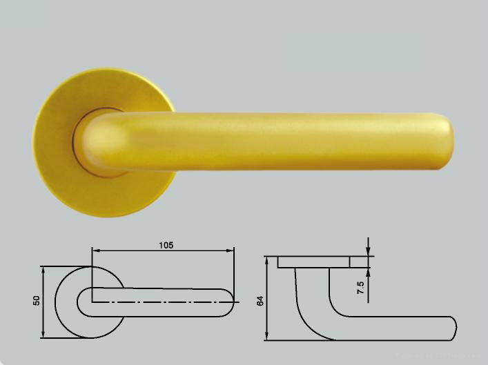 aluminum Door handle on rosette