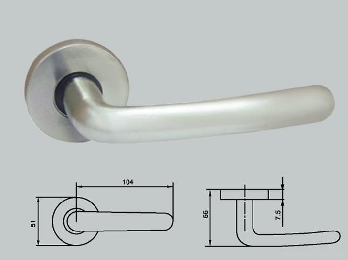 aluminum Door handle on rosette 2