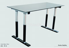 Four column Alu electric height adjustable desk frame