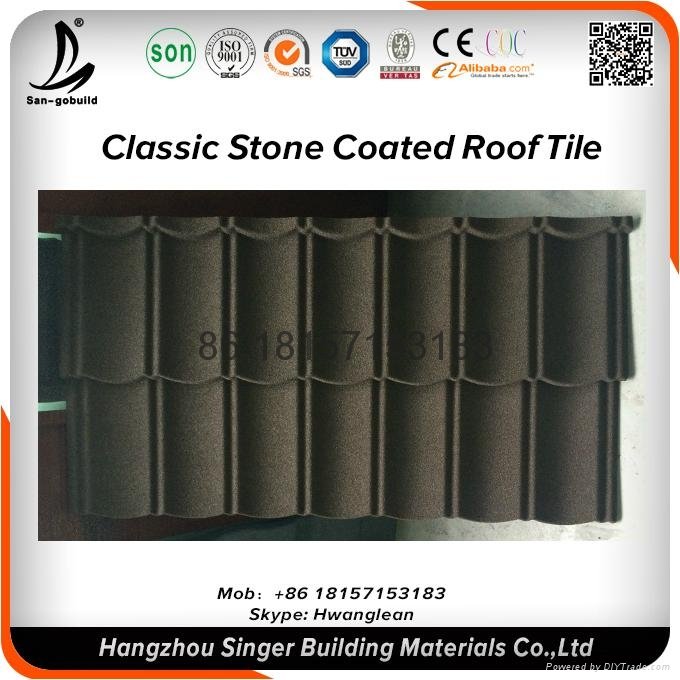 Lightweight metal stone coated roofing tile