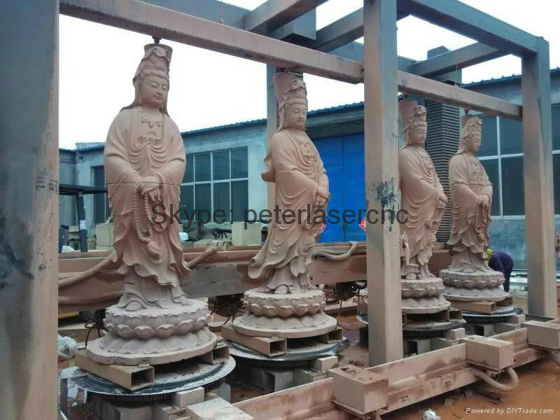 4 axis vertical CNC Router for stone sculpture wood statue