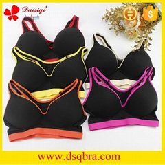 Free sample women underwear sexy bra black sports bra new design