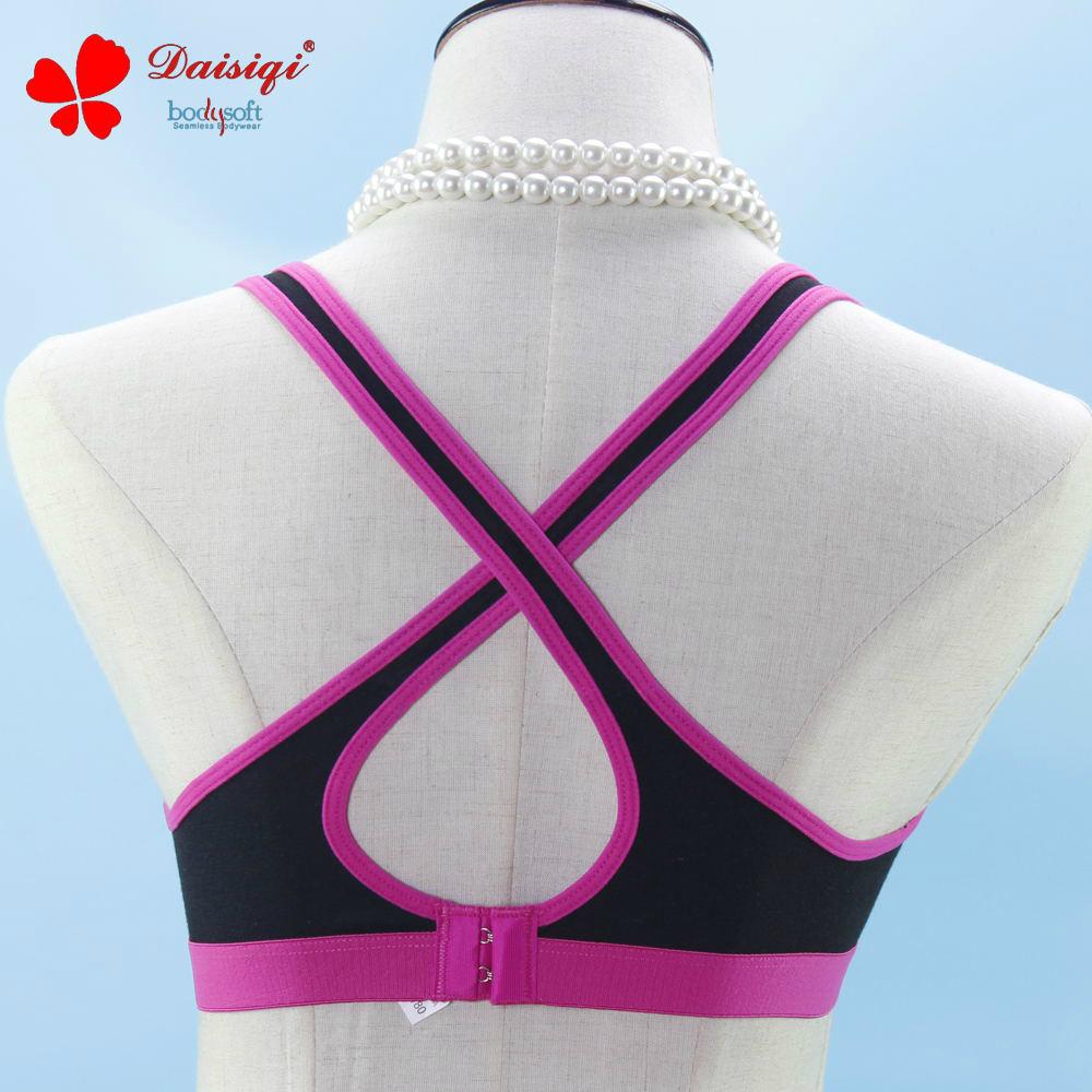 2016 New Arrivals cotton beautiful back design plain color sports bra 5