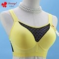 Wholesale top quality beautiful breast design women cotton sports bra with cheap 4