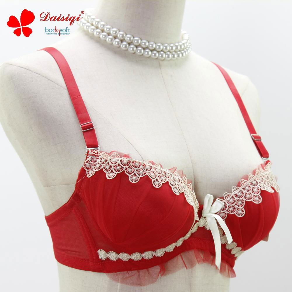 charming comfortable ladies bra with allover lace covered sexy lingerie 2