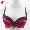 2016 Satin material bra with lace and string decoration sexy woman bra underwear 3