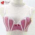 Top quality wemen cotton bra sexy push up bra with lace decoration 2