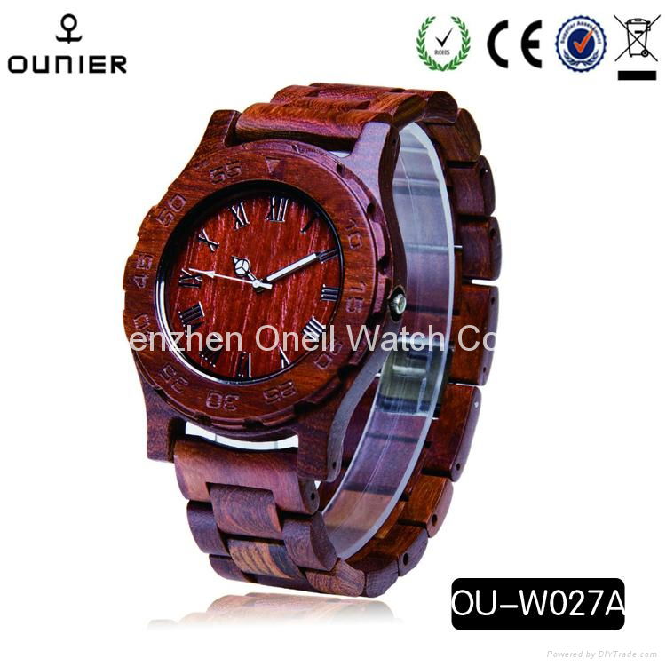 One piece drop shipping wood wrist watch real factory price wooden quartz watch 3
