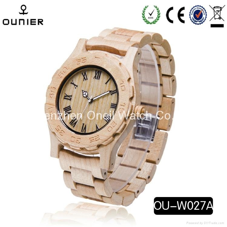 One piece drop shipping wood wrist watch real factory price wooden quartz watch 4