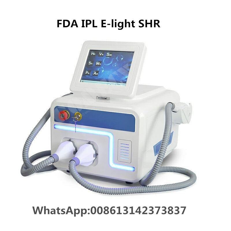 FDA approved portable IPL SHR beauty machine with 2 hand pieces