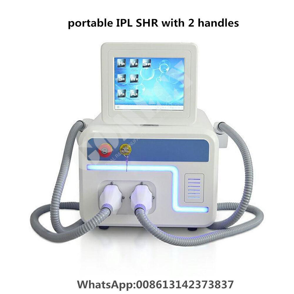 FDA approved portable IPL SHR beauty machine with 2 hand pieces 2