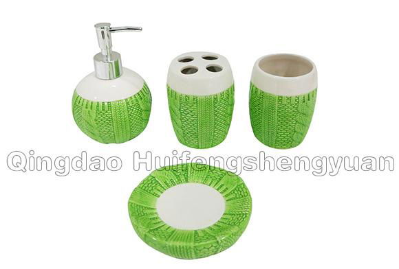 sweater shape 100% handpainted ceramic bathroom collection set