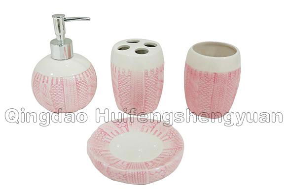 sweater shape 100% handpainted ceramic bathroom collection set 2