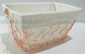 gold plated iron wire wicker storage basket with fabric lining 4