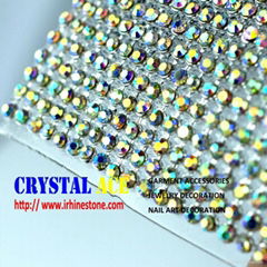 120x45cm Hot Fix Crystal Rhinestone Strass Aluminum Setting Mesh Sheets Trimming