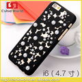 Hollow Style iPhone 6 Flowers PC Hard Case With Pearl case 4