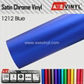 AXEVINYL Premium Blue Satin Chrome Matte Chrome Car Wrap Vinyl Film