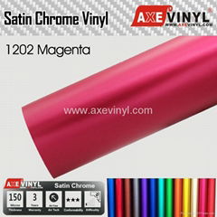 AXEVINYL Factory Direct Premium Magenta Satin Chrome Wrap Vinyl Film