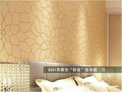 Modern Minimalist Style Wallpaper Embossed Flocking Floral Non woven 3D Wall pap