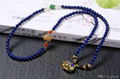 .NEFFLY Natural Blue lapis lazul925 Sterling Silver 5mm European Asian Style Bea