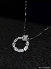 NEFFLY Nice Rose flower 925 Sterling Sliver necklace Women Girls For Party&Gift