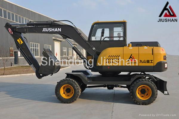 Factory Low Price of 7 Ton Excavator Wheel Excavator with 0.28cbm Bucket Js75-9m 3