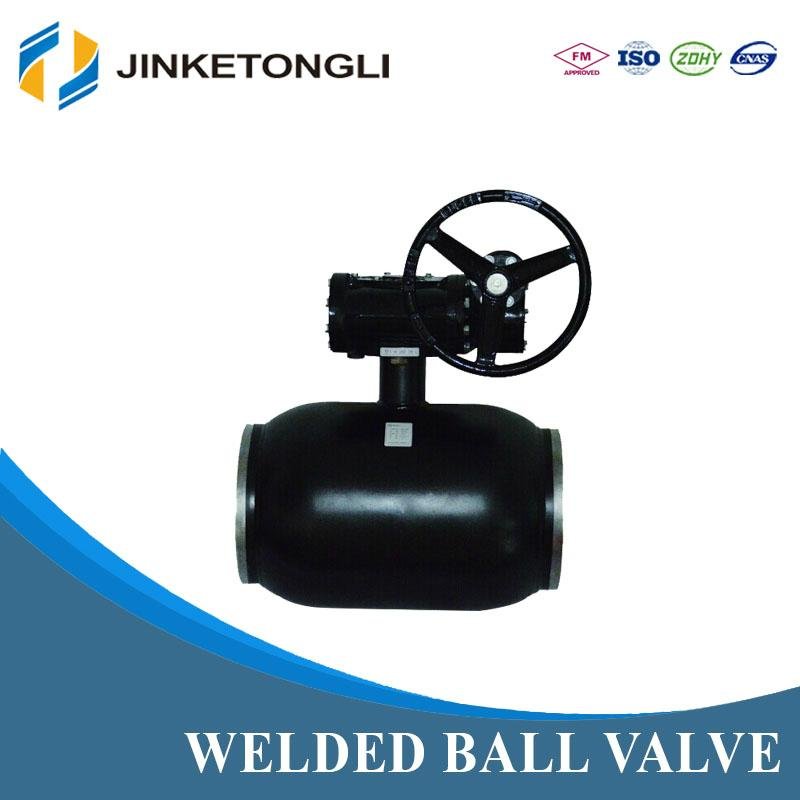 Heating System Welded Ball Valve With the Handle Gear Box 2